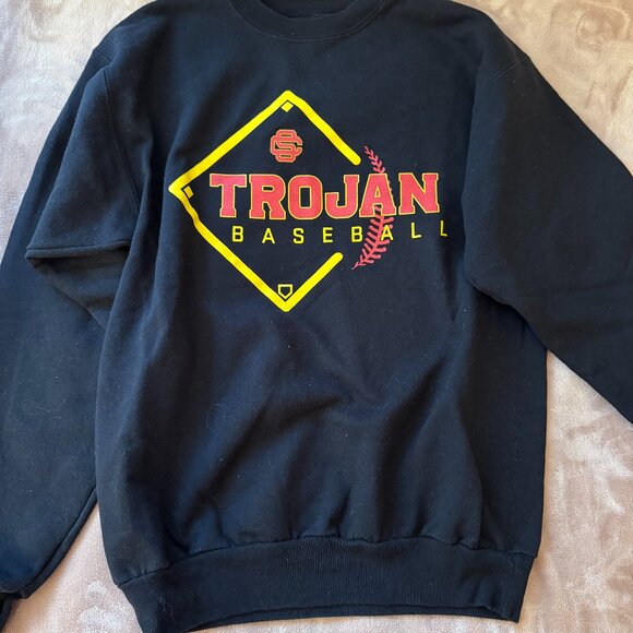 Hanes USC Trojan Baseball Crewneck Sweatshirt - Picture 1 of 3